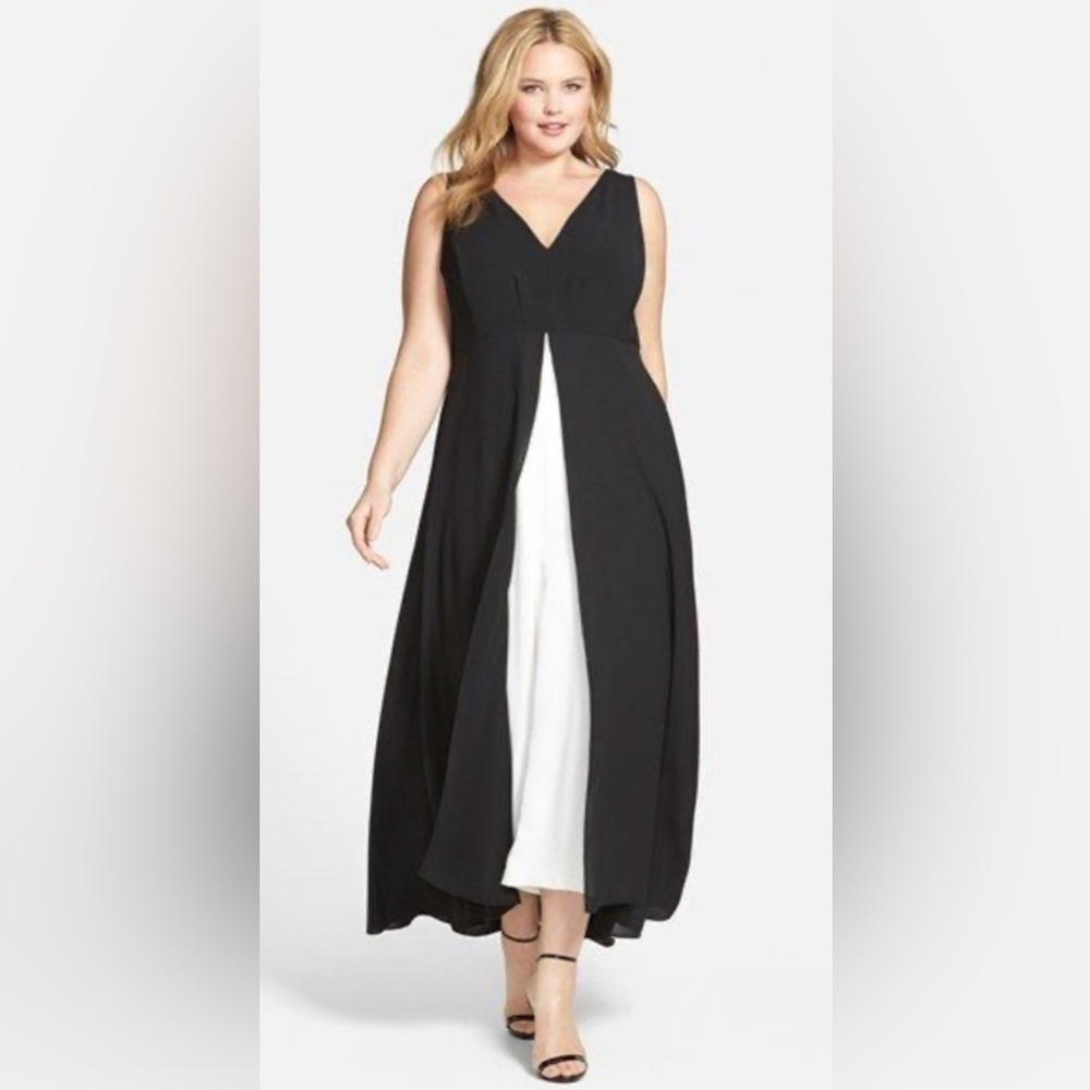 Adrianna Papell Black and White Jumpsuit